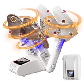 Faltbarer Schuhtrockner Elektrisch Fußwärmer Schuhheizung Schuhwärmer Schuhe Stiefeltrockner Handschuhtrockner Trocken mit Wärmegebläse Schnelltrocknung für Schuhe Hüte Skischuhe (Weiß)