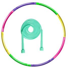 Adjustable Exercise Hoop and Jump Rope for Kids, Detachable Kids Fitness Toy Hoop for Boys Girls