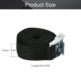 MroMax Lashing Strap 6.5-Foot 1-Inch Cargo Tie Down Straps Cam Lock Buckle Up to Approx to 51kg /112.4 lb. Black, 4Pcs