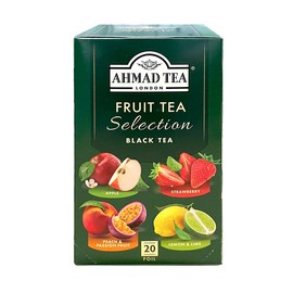 Ahmad Tea - Fruit Tea Selection | Selezione Mista di Tè Neri alla Frutta | 6 Pacchi x 20 Bustine in Alluminio | 4 Gusti Assortiti