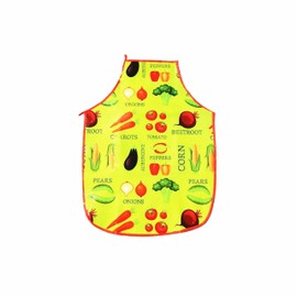 SUL PVC Apron for Women, Chefs Apron, Adjustable Wipeable Waterproof aprons for Dishwashing Men Women Perfect for Kitchen Cooking Butcher Dog Grooming Cleaning fish BBQ Coffee House (Vegetables)