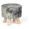 Homebeez Round Ottoman Stool Velvet Foot Foot Supt, Pequeño