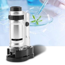 Mini Microscope, 20X-40X Zoom LED Illuminated Mini Pocket Microscope with Base