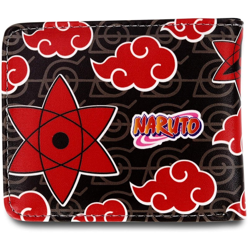 Roffatide Anime Naruto Wallets Akatsuki Red Cloud Sharingan Anti Leaf