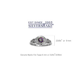 Silvershake Mystic Fire Topaz White Gold Plated 925 Sterling Silver Celtic Knot Ring Size 12