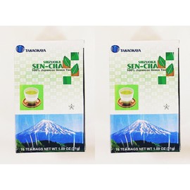 Sen-Cha,100% Japanese Green Tea, (16 Tea Bags),1.09 oz，2 Pack
