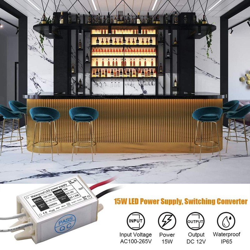 12V Power Supply LED Driver, Lustaled 15W 12 Volt Power