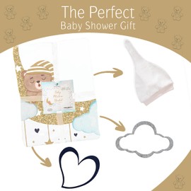 Monthly Milestone Blanket Boy and Girl - Premium Extra Soft Fleece Blanket for Baby Shower - Milestone Blanket Boy and Girl Nursery Decor - Capture Growth - with Baby Hat + 2 Frames