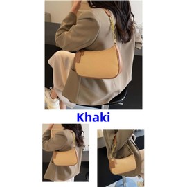 VTYFRY Crossbody Bags for Women Trendy Crescent Shoulder Underarm Small Purse Retro Classic Hobo Clutch Handbag Fashion Y2K, Khaki, Large, Crossbody Bags for Women Trendy