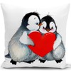 KUNQIAN Penguin Cushion Cover Wedding for Him Her Couple Boyfriend