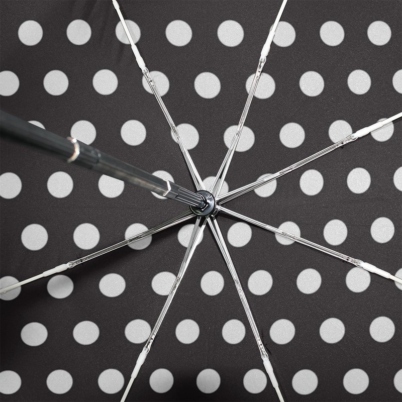 White And Black Polka Dot Umbrella Auto Open Close Folding