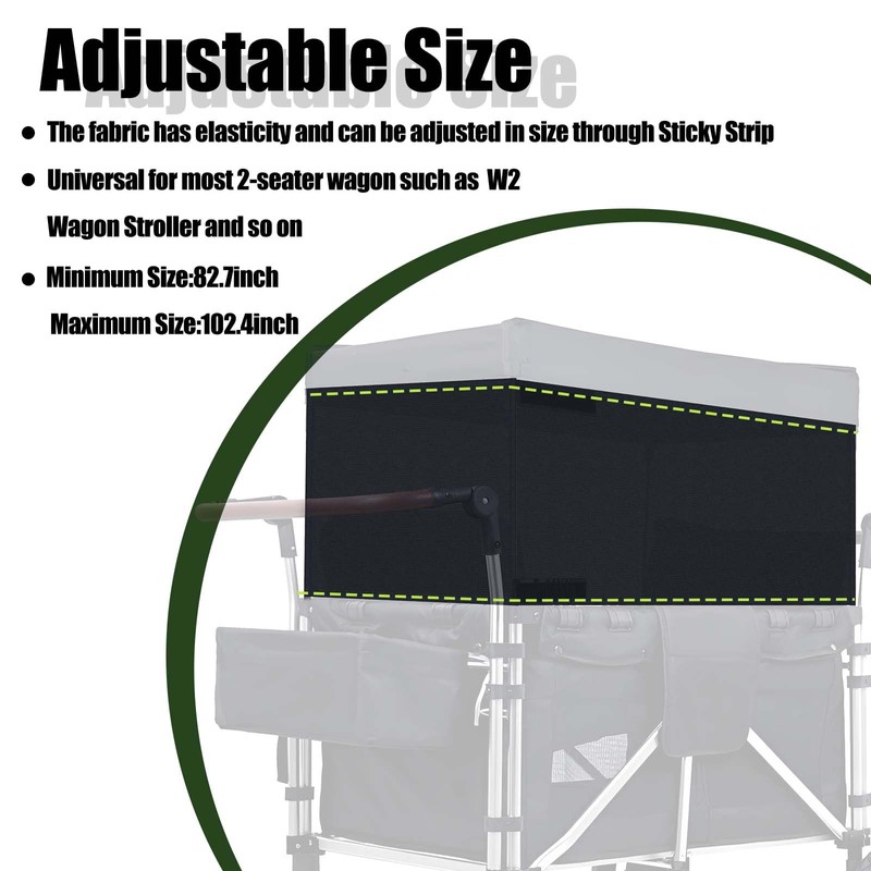 4 Side Breathable Wagon Stroller Sunshade Net Canopy, Adjustable Wagon