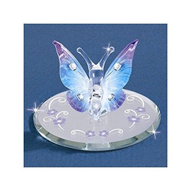 JGM6691 Blue Butterfly w Crystals Glass Figurine