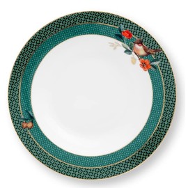 Pip Studio 51001303 Winter Wonderland Plate Deep Bird Green 21.5 cm (Pack of 1)