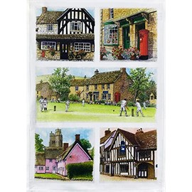 Half a Donkey British Village Life Large Cotton Tea Towel