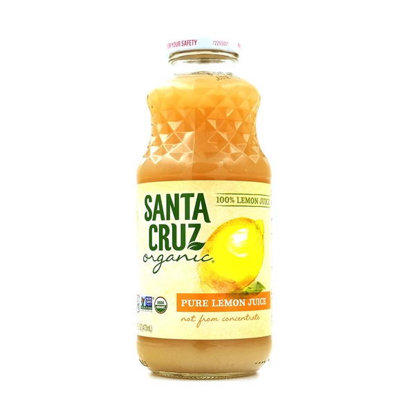 SANTA CRUZ Lemon 100% Organic Juice, 16 Ounce