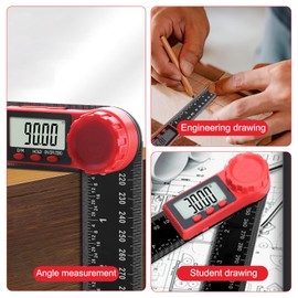 Digital Angle Finder with LCD Display, 200mm/7 Inch Inclinometer Protractor Angle Measure Tool, 0–360° Trend Angle Finder for Woodworking Construction DIY Measurement Repairing