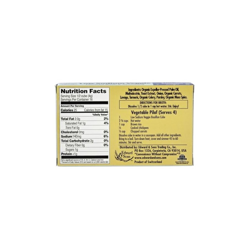 Vegetable Bouillon Cubes; Low Salt