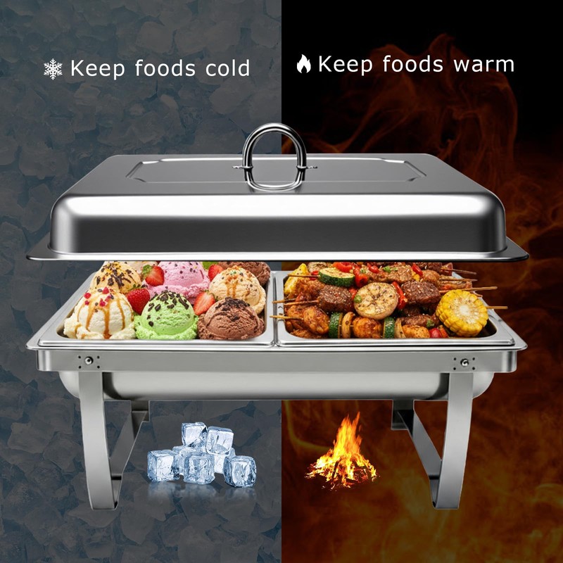 Chafing Dishes for Buffet, 9QT [Large Size and Sturdy] Heating