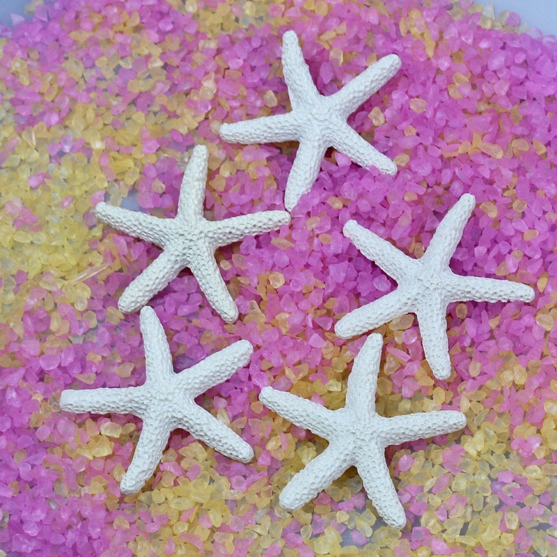 LJY 25 Pieces 6cm Beige Resin Pencil Finger Starfish for