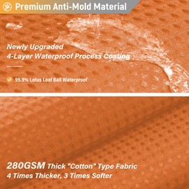 BTTN Waffle Shower Curtains, Weighted Mould Proof Resistant Thick Fabric Shower Curtain for Bathroom, Hotel Luxury Waterproof Cloth Wet Room Shower Curtain Set with 12 Hooks, 182 x 182cm, Burnt Orange
