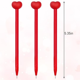 jiebor 30Pcs Valentines Day Pens Heart Shaped Gel Pens Novelty Pens Black Ink Bulk Valentines Day Gifts for Nurses Women Adults Teacher Classroom Office School Supplies (Red)