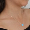 Blue Opal Pendant Necklace Sterling Silver Gemstone Circle 10mm Opal