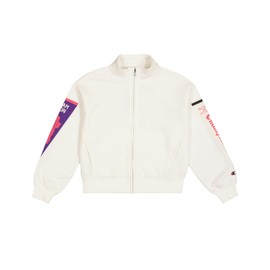 Champion Legacy Graphic Shop G (405024) - Ultra-Light Soft Compact Powerblend Fleece Full-Zip Felpa, Marshmallow (STR), 5-6 Anni Bambine e Ragazze FW24