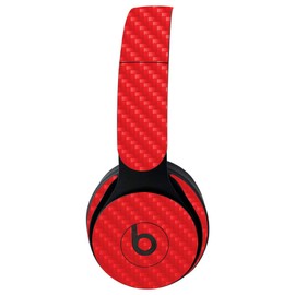 MightySkins Carbon Fiber Skin for Beats Solo Pro Wireless Headphones - Solid Red | Protective, Durable Textured Carbon Fiber Finish | Easy to Apply, Remove, and Change Styles | Made in The USA