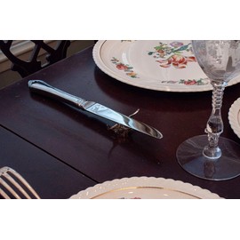 STEER HEAD FRENCH PEWTER KNIFE RESTS, SET OF 4