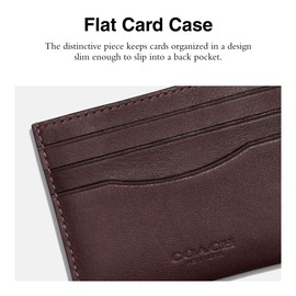 Coach Flat Card Case in Sport Calf, MAHOGANY, One Size