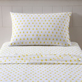 Poppy & Fritz - Twin Sheets, Cotton Percale Bedding Set, Crisp & Cool, Lightweight Home Decor (Lemons, Twin)