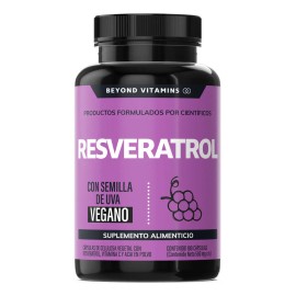 Resveratrol 100 Vegano Alto Contenido Polifenoles Pimienta Negra Absorción Vitamina Semilla Uva Acai Beyond Vitamins Antioxidante Vitaminas Mujer