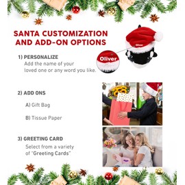 DolliBu Santa Killer Whale Stuffed Animal Plush Toy - Super Soft Ocean Life Animal Dress Up with Red Santa Claus Outfit, Cute Ocean Life Gift, Perfect with Name Personalization - 6 Inch