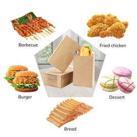 EUSOAR Foil Hamburger Wrappers, 100pcs 4.7"x1.6"x 7.7" White Aluminum Foil Sandwich Bags, Oilproof Burger Bags, Hot Dog Foil Bags, for Hot Food BBQ Cookie Popcorn