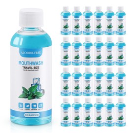 10 pcs Travel Size Mouthwash Bulk Mini Mouthwash, 80ml/2.7fl oz, Fresh Mint Portable Mouthwash Individual Mouthwash Bottles for Travel Toiletry Kits