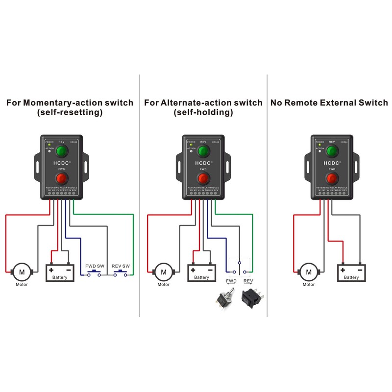 Módulo de relé de avance y marcha atrás DC12V 10Amp