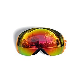 CRG Sports Ski Goggles- Frameless Snow Goggles for Men & Women - 100% UV Protection T815S-159 (Orange)