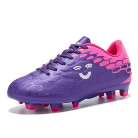 LEOCI Kids Soccer Cleats for Boys Girls Lightweight AG FG Football Shoes for Outdoor Training Durable Softball Shoes for Little Big Kids