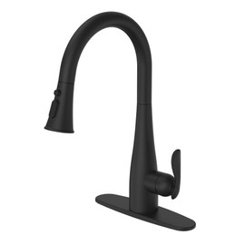 Mbillion Kitchen Faucets, Brushed Nickel Kitchen Faucet with Pull Down Sprayer, High Arc Single Handle Spot Resist Stainless Sink Faucets, Kitchen Sink Faucet for Farmhouse Camper Laundry Rv Bar Black