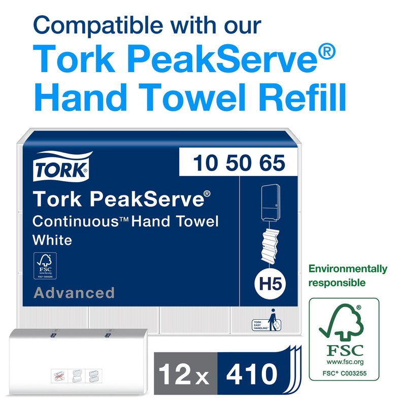 Tork PeakServe Mini Continuous Paper Hand Towel Dispenser Black H5,