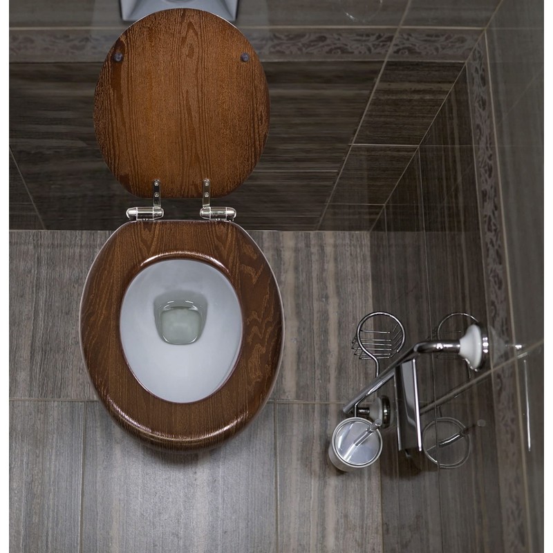 Dalton Wooden Round Soft Close Toilet Seat, Java Brown, Quick