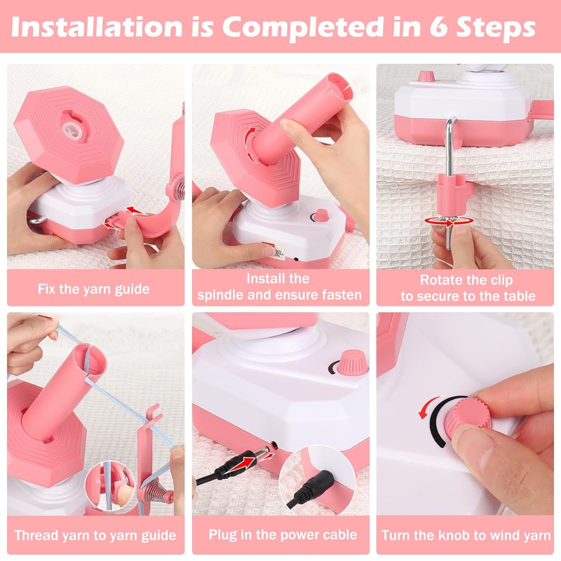 Electric Wool Roller, 10 oz Capacity Yarn Winder, Electric, Hands-Free