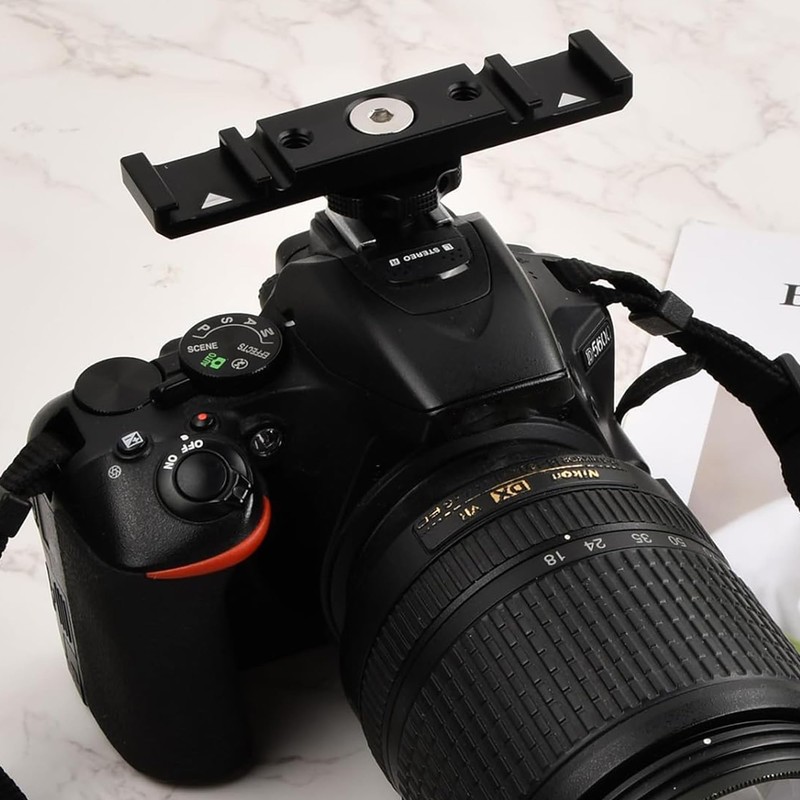 Hezhou Hot Shoe Adapter Dual Camera Double Bracket for Cold