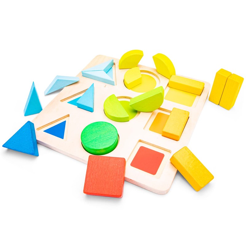 Geometric shapes puzzle board