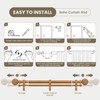 TKZTKZ Wood Double Curtain Rod,1" Adjust Farmhouse Boho Wooden Rods,36-88"