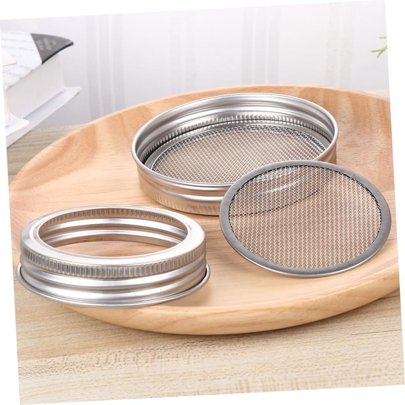 Kisangel 4sets Mason Jar Sprout Lids Sprouting Kit Stainless Steel