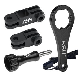 HSU Aluminum Alloy Metal Adjust Arm Straight Joints Mount, Long and Short Vertical Direction Straight Joints Mount for Gopro Hero 13 12 11 10 9 8 7 6 5, AKASO Campark and Other Action Cameras (Black)