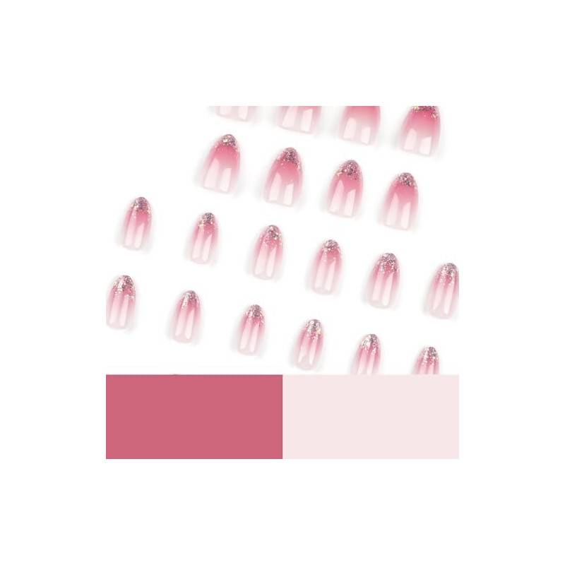 24 Piezas de Uñas Postizas a Presión, Uñas Falsas Cuadradas