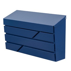 YOOBOX Wall Mount Mailbox for House Outside, Large Capacity Mailbox Drop Box, Galvanized Steel and Rust-Proof Metal Post Box, 15.74"x9.84"x4.33", Blue, MD065